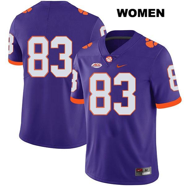 Women's Clemson Tigers #83 Carter Groomes Stitched Purple Legend Authentic Nike No Name NCAA College Football Jersey HCG0346EB